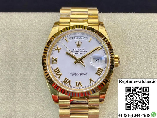 Rolex Day-Date M128238 Ew Factory White Dial Roman Time Scale-Rep Time Watches