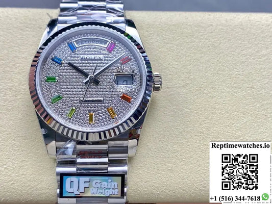 Rolex Day-Date m128239-0019 QF Factory Diamond-Set Dial