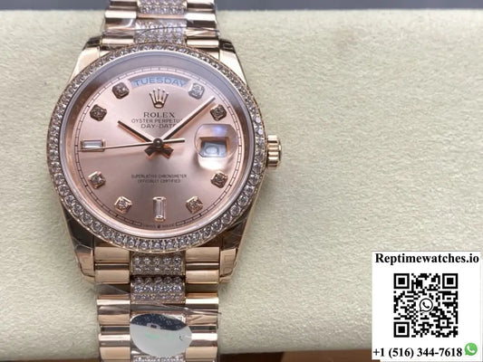Rolex Day-Date M128345RBR-0020 8+ Factory Diamond Hour Markers