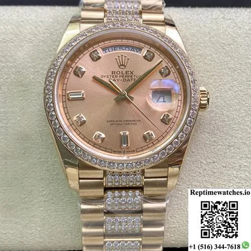 Rolex Day Date M128345Rbr-0020 Ew Factory Rose Gold-Rep Time Watches