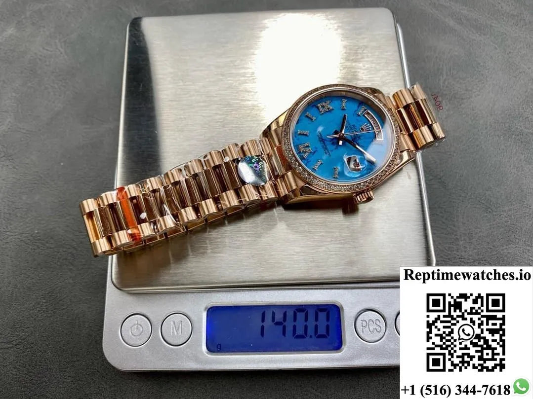 Rolex Day-Date M128345Rbr-0064 8+ Factory Solid Bottom Case Back-Rep Time Watches