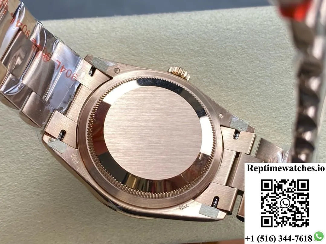 Rolex Day-Date M128345Rbr-0064 8+ Factory Solid Bottom Case Back-Rep Time Watches