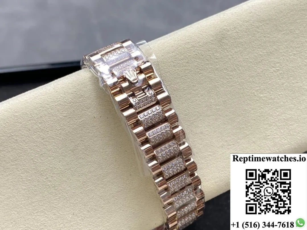 Rolex Day-Date M128345Rbr-0069 8+ Factory Diamond Dial-Rep Time Watches