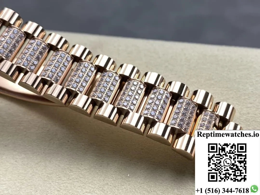 Rolex Day-Date M128345Rbr-0069 8+ Factory Diamond Dial-Rep Time Watches