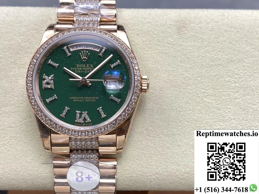 Rolex Day-Date M128345Rbr-0069 8+ Factory Diamond Dial-Rep Time Watches