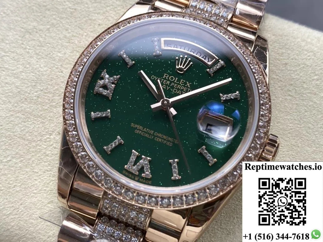 Rolex Day-Date M128345Rbr-0069 8+ Factory Diamond Dial-Rep Time Watches