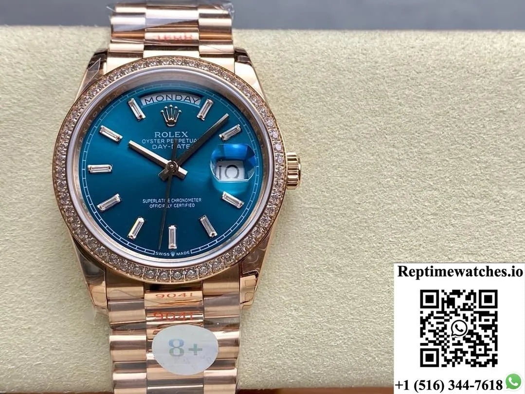 Rolex Day-Date M128345Rbr-0083 8+ Factory Diamond Bezel-Rep Time Watches