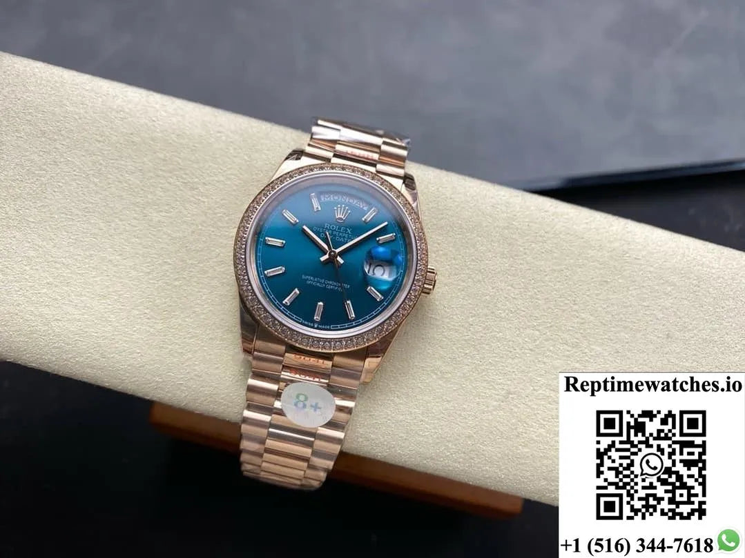Rolex Day-Date M128345Rbr-0083 8+ Factory Diamond Bezel-Rep Time Watches