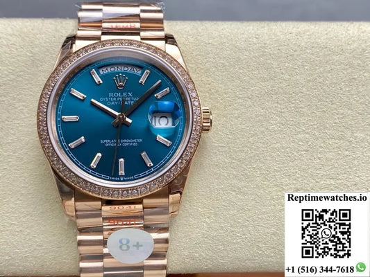 Rolex Day-Date M128345RBR-0083 8+ Factory Diamond Bezel