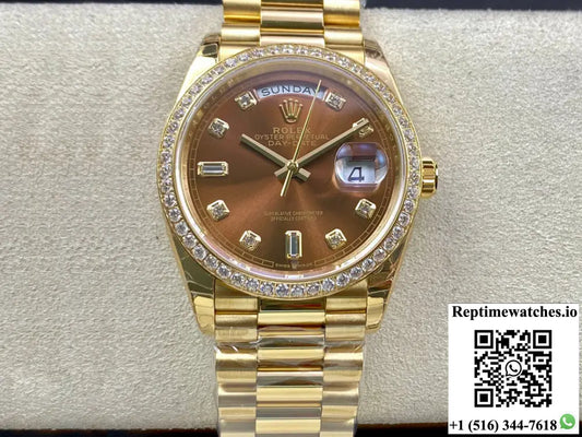 Rolex Day Date M128348RBR-0005 EW Factory Brown Dial - Watches