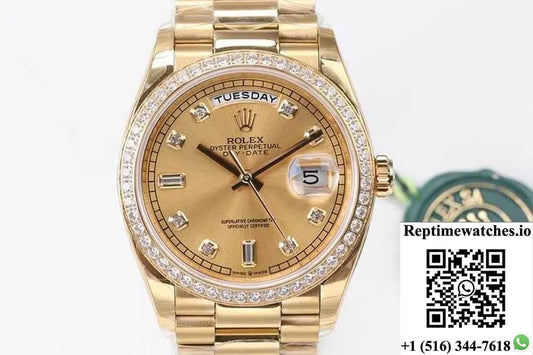 Rolex Day Date M128348Rbr-0008 Ew Factory Yellow Gold-Rep Time Watches