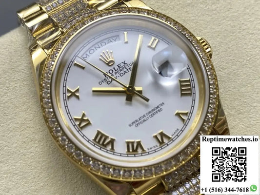 Rolex Day-Date M128348RBR-0043 8+ Factory Diamond Strap Product Photo 1
