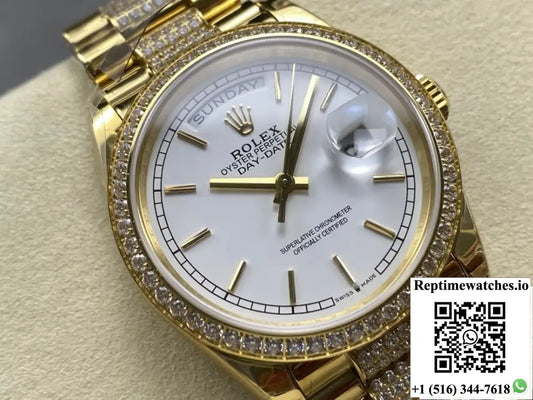 Rolex Day-Date M128348RBR-0048 8+ Factory Bar Hour Markers Product Photo 1