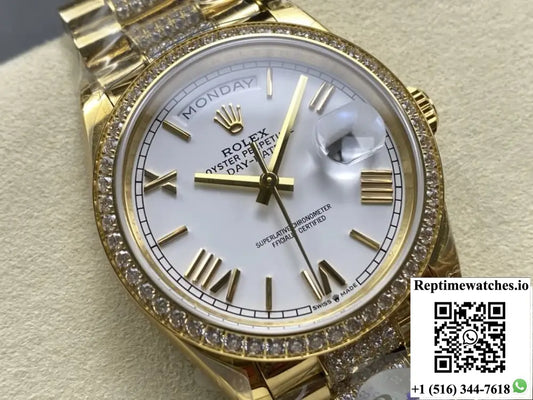 Rolex Day-Date M128348RBR-0065 8+ Factory White Dial Product Photo 1