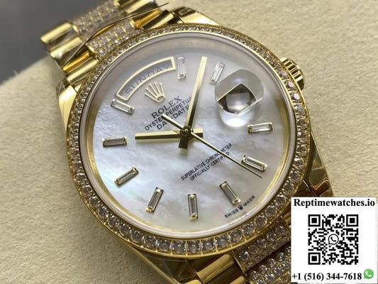 Rolex Day-Date M128348RBR-0071 8+ Factory Diamond Bezel Product Photo 1