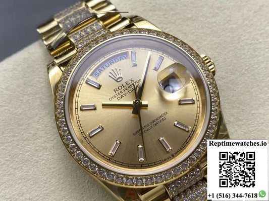 Rolex Day-Date M128348rbr-0081 8+ Factory Diamond Bezel