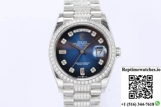 Rolex Day Date M128349Rbr-0016 Ew Factory Diamond Bezel-Rep Time Watches