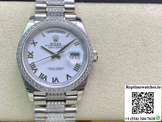Rolex Day Date M128349RBR-0026 EW Factory Diamond-Set Bezel - Watches