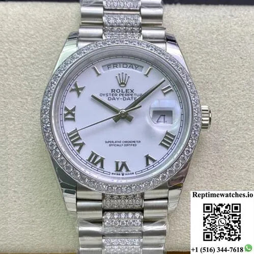 Rolex Day Date M128349Rbr-0026 Ew Factory Diamond-Set Bezel-Rep Time Watches