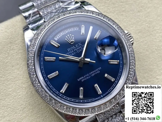 Rolex Day-Date M128349RBR-0052 8+ Factory Diamond Hour Markers Product Photo 1