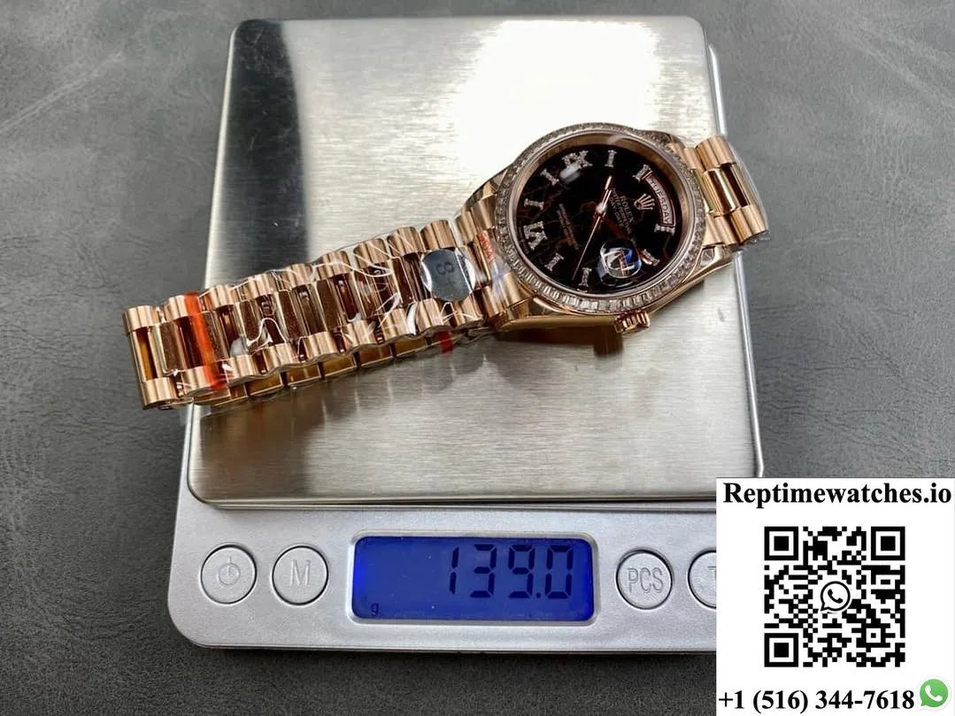 Rolex Day-Date M128395Tbr-0010 8+ Factory Diamond Hour Markers-Rep Time Watches