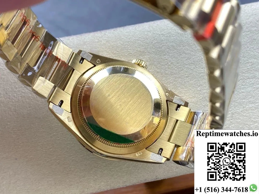 Rolex Day-Date M128398Tbr-0035 8+ Factory Transparent Green Dial-Rep Time Watches