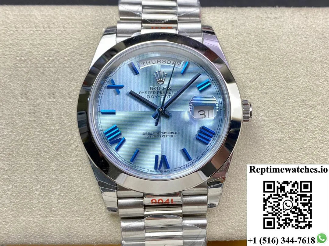 Rolex Day Date M228206-0001 Ew Factory Blue Dial-Rep Time Watches