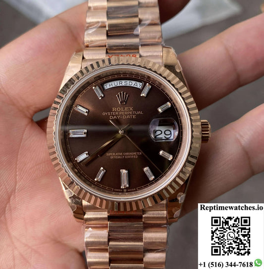 Rolex Day Date M228235-0003 Gm Factory V2 Rose Gold-Rep Time Watches