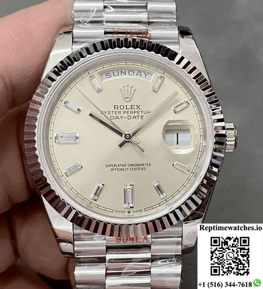 Rolex Day Date M228236-0002 Gm Factory Silver Dial-Rep Time Watches