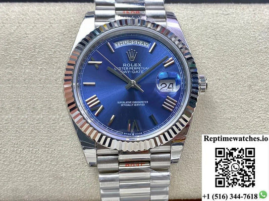 Rolex Day Date M228236-0007 Ew Factory Blue Dial-Rep Time Watches