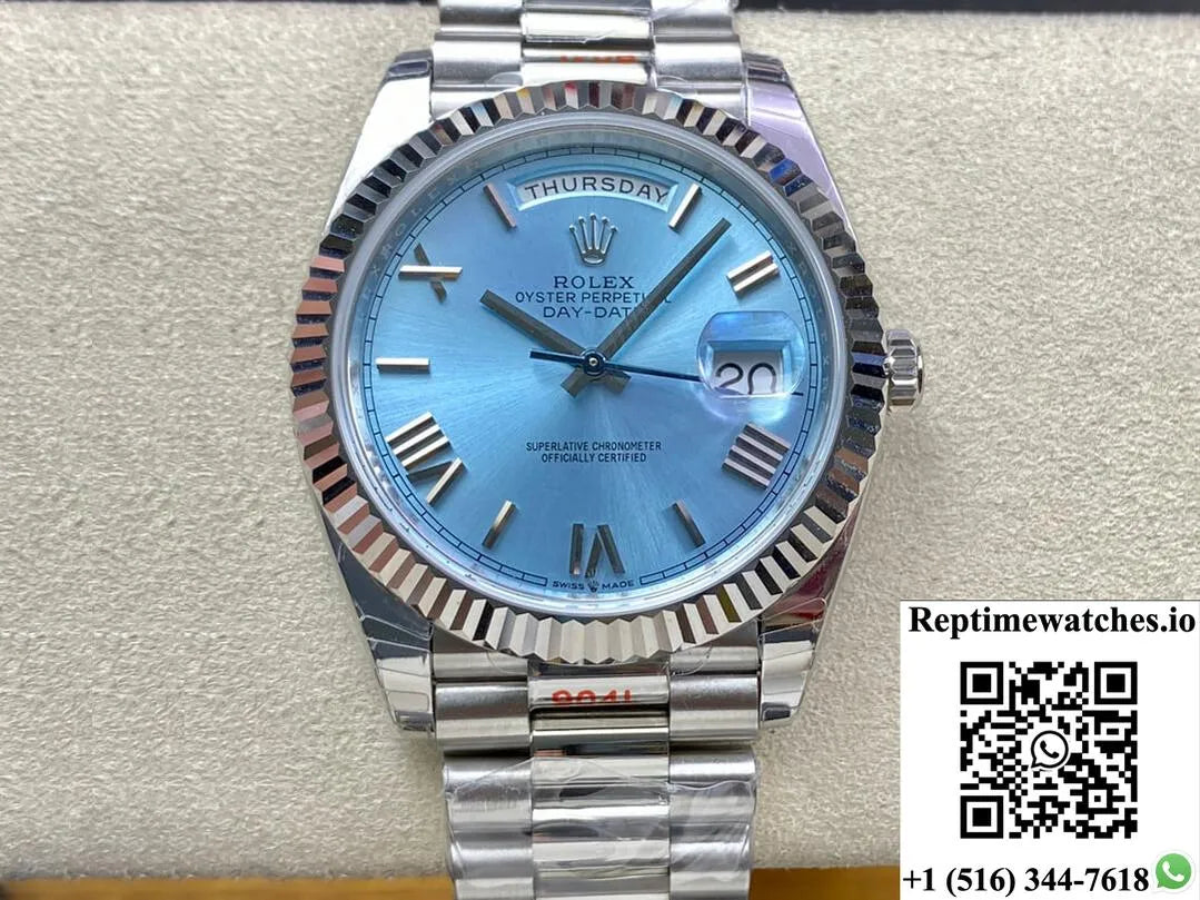 Rolex Day Date M228236-0012 Ew Factory Blue Dial-Rep Time Watches