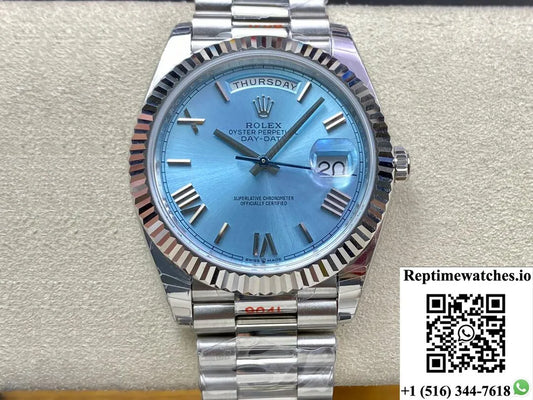 Rolex Day Date M228236-0012 Ew Factory Blue Dial-Rep Time Watches
