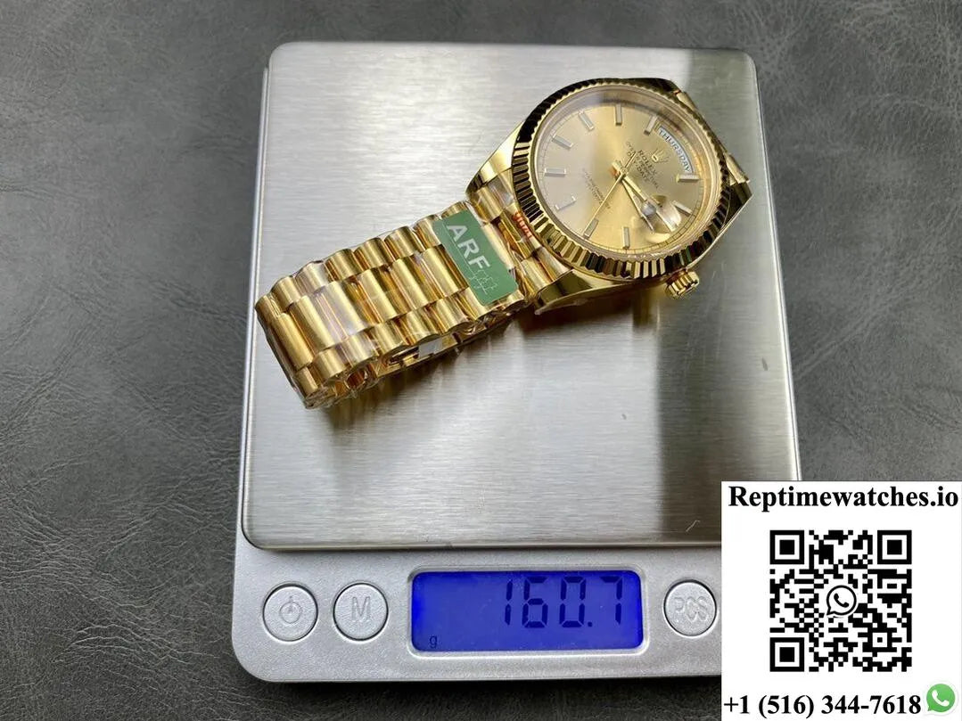 Rolex Day Date M228238-0005 Ar Factory Champagne Dial-Rep Time Watches