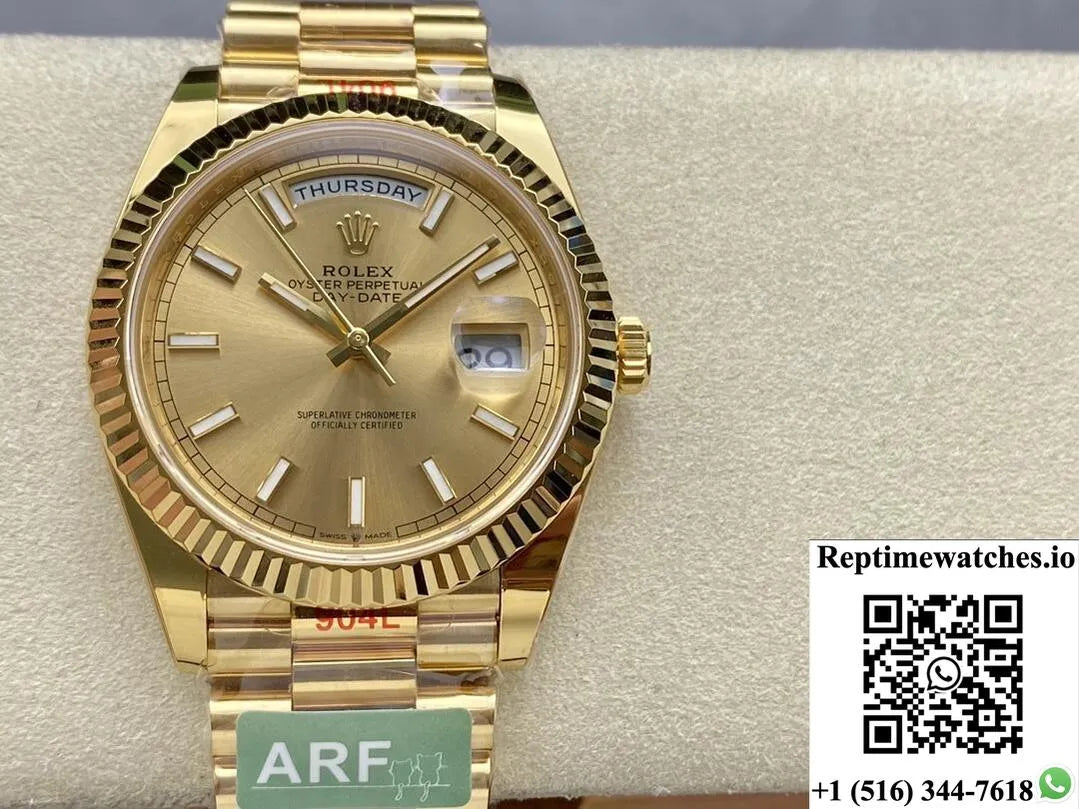 Rolex Day Date M228238-0005 Ar Factory Champagne Dial-Rep Time Watches