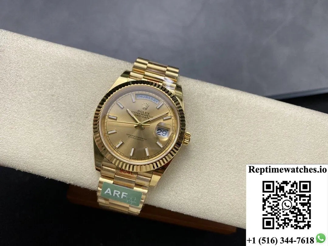 Rolex Day Date M228238-0005 Ar Factory Champagne Dial-Rep Time Watches