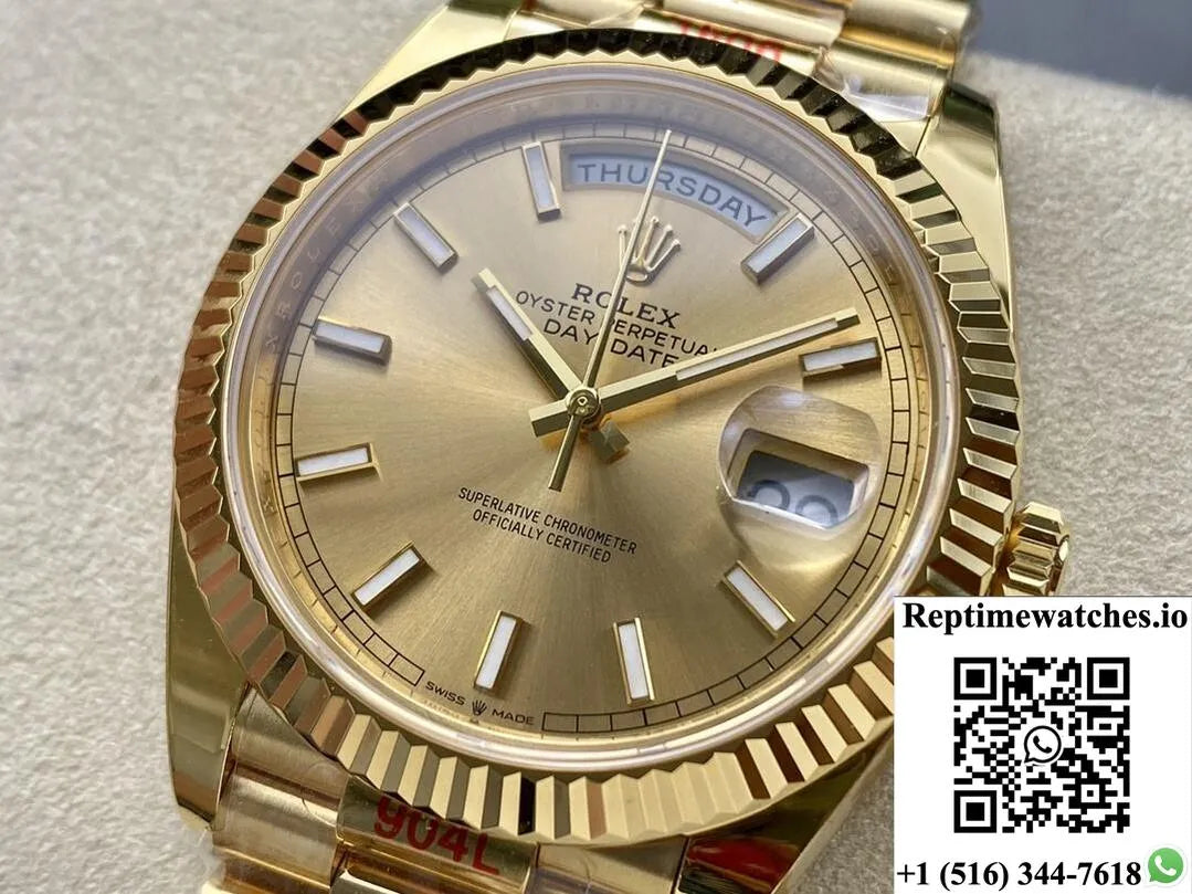 Rolex Day Date M228238-0005 Ar Factory Champagne Dial-Rep Time Watches
