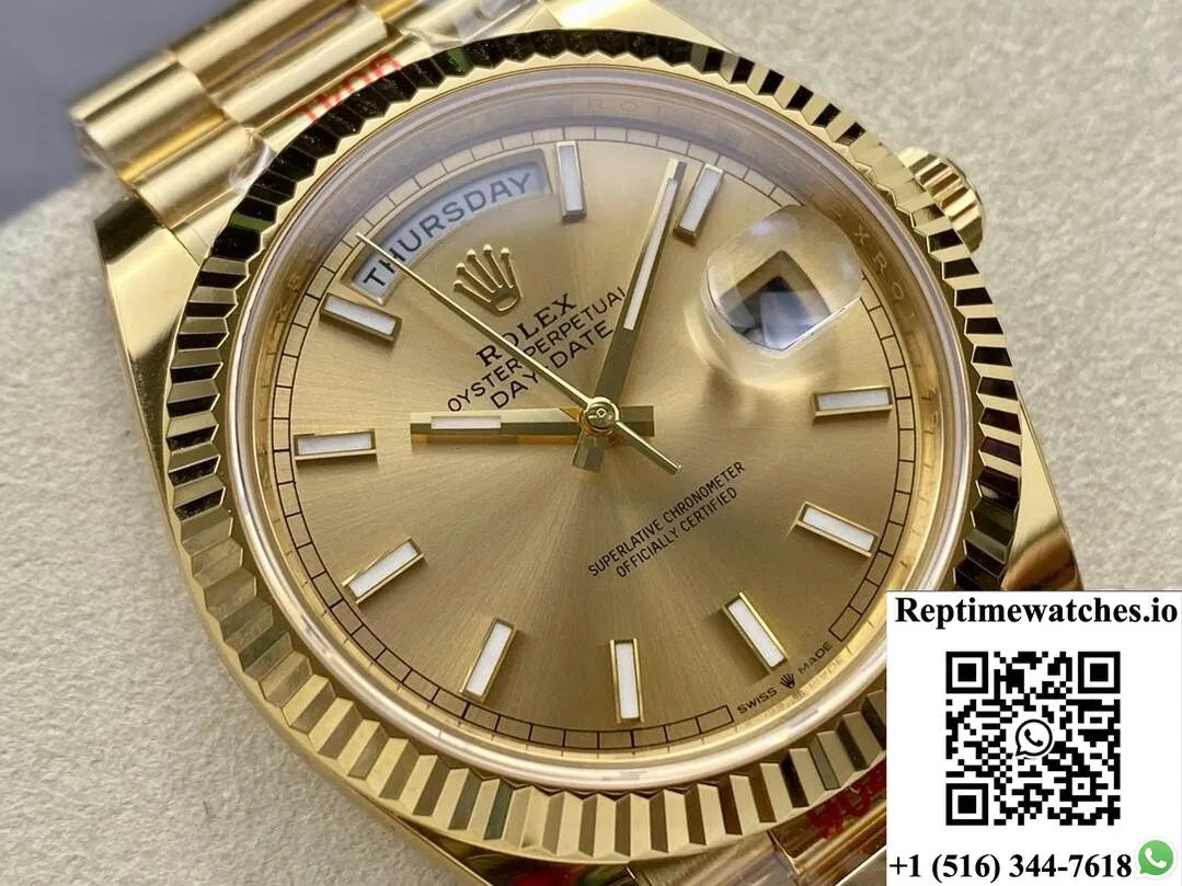 Rolex Day Date M228238-0005 Ar Factory Champagne Dial-Rep Time Watches