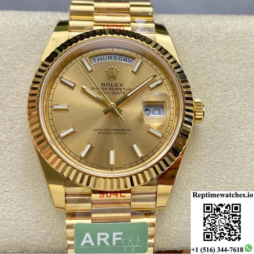 Rolex Day Date M228238-0005 Ar Factory Champagne Dial-Rep Time Watches