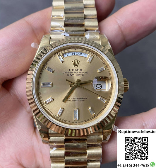 Rolex Day Date M228238-0005 Gm Factory V2 Gold Dial-Rep Time Watches