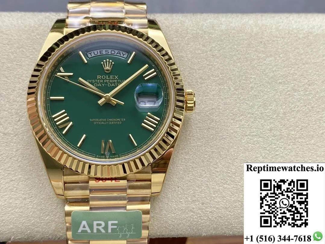 Rolex Day Date M228238-0061 Ar Factory Green Dial-Rep Time Watches