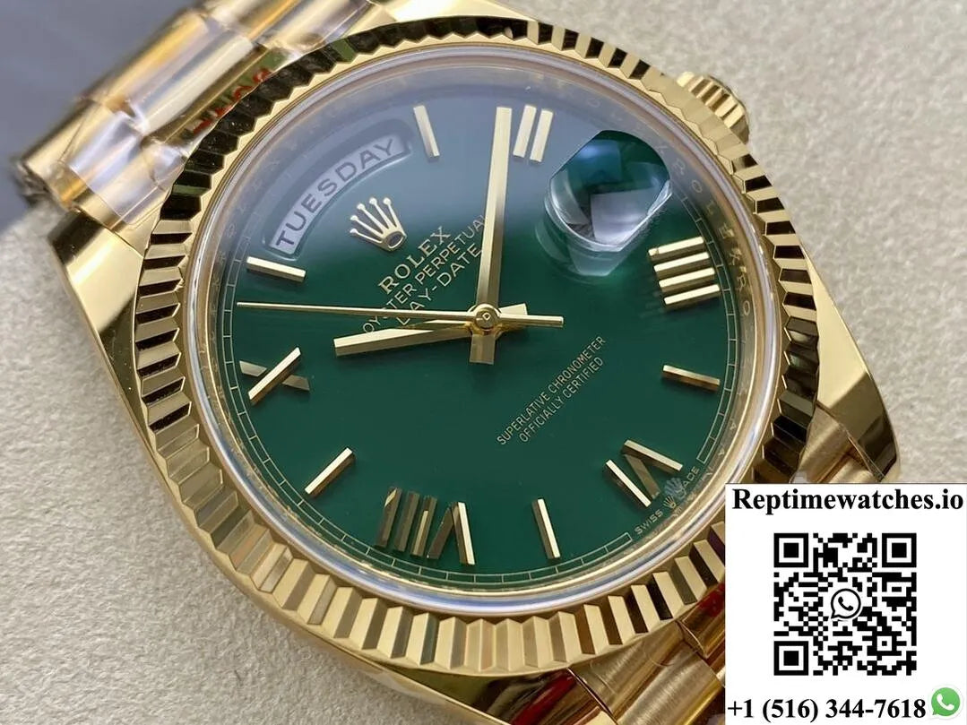Rolex Day Date M228238-0061 Ar Factory Green Dial-Rep Time Watches