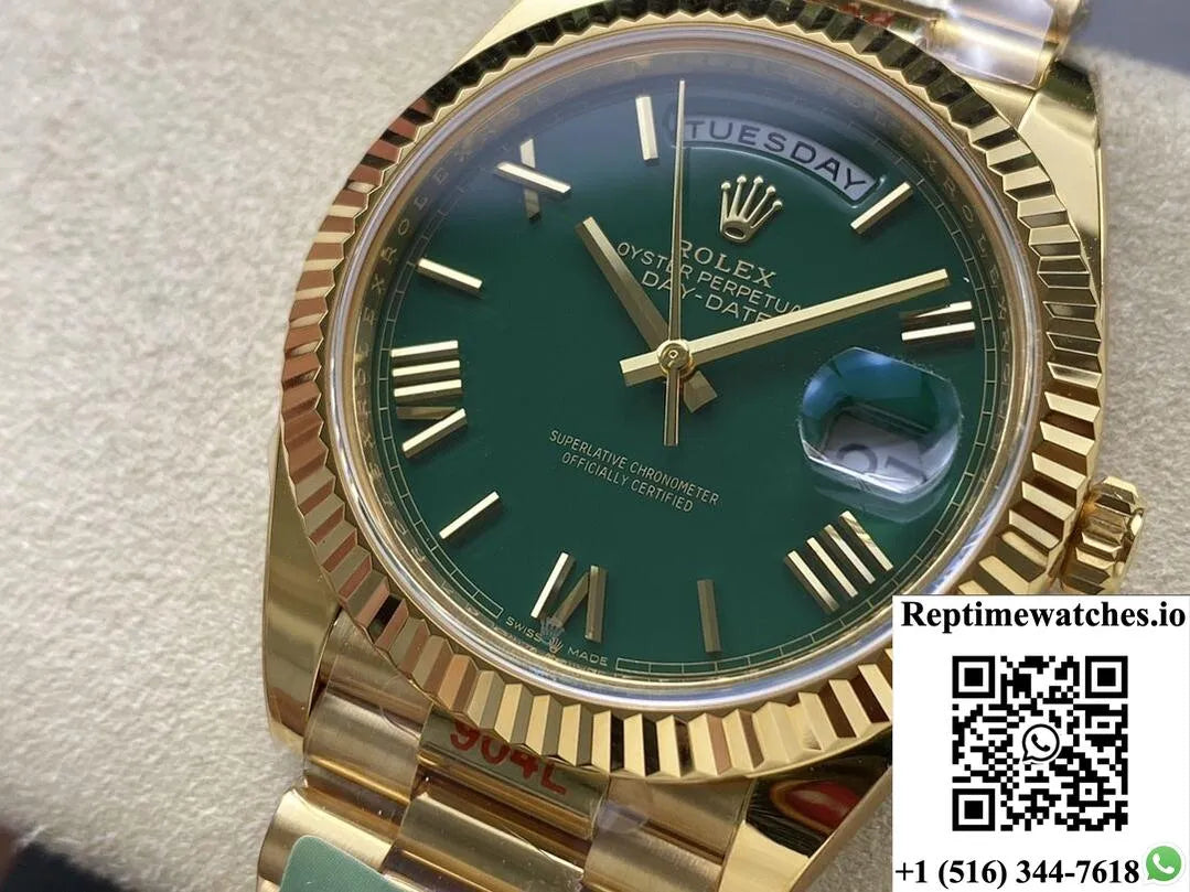 Rolex Day Date M228238-0061 Ar Factory Green Dial-Rep Time Watches