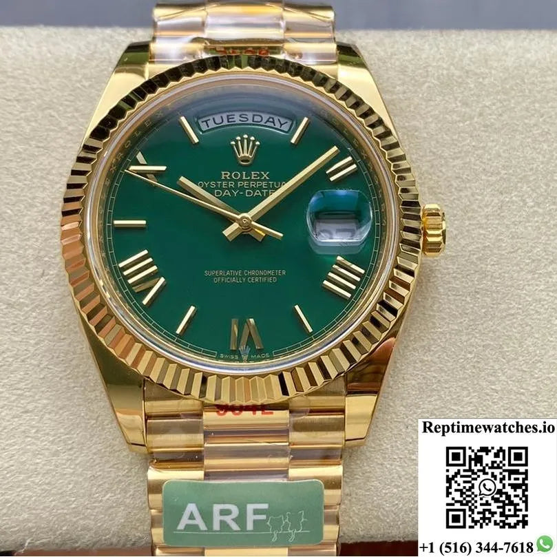 Rolex Day Date M228238-0061 Ar Factory Green Dial-Rep Time Watches