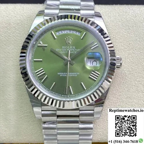 Rolex Day Date M228239-0033 Ew Factory Olive Green Dial-Rep Time Watches