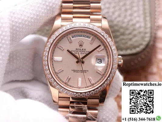 Rolex Day-Date M228345Rbr-0007 Ew Factory Diamond Dial-Rep Time Watches