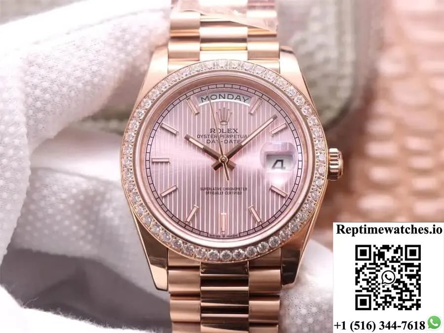 Rolex Day Date M228345Rbr-0010 Ew Factory Rose Gold-Rep Time Watches