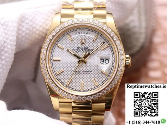 Rolex Day-Date M228348Rbr-0005 Ew Factory Silver Dial-Rep Time Watches