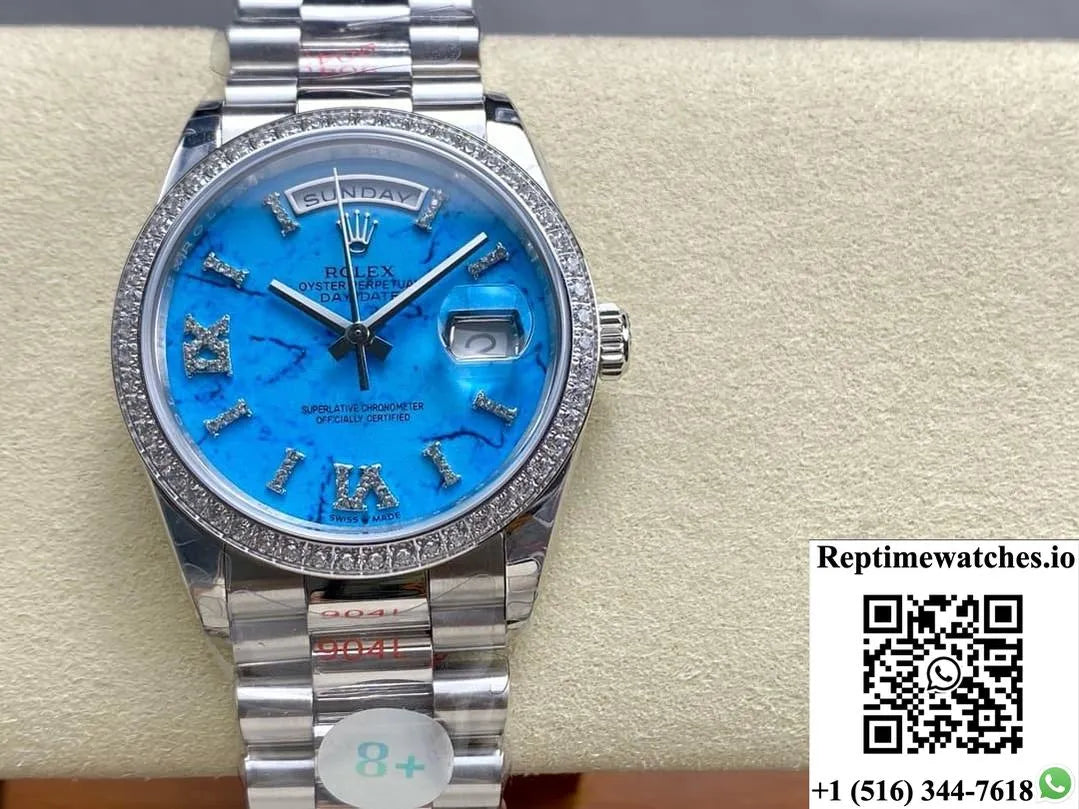 Rolex Day-Date Model M128396Tbr-0016 8+ Factory Stainless Steel Strap-Rep Time Watches