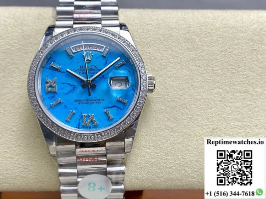 Rolex Day-Date model M128396TBR-0016 8+ Factory stainless steel strap
