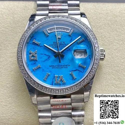 Rolex Day-Date Model M128396Tbr-0016 8+ Factory Stainless Steel Strap-Rep Time Watches